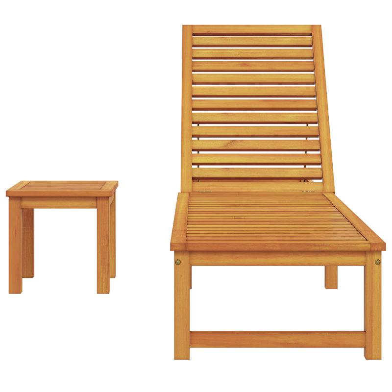vidaXL Sun Lounger Reclining Oil Natural Outdoor Furniture Garden Seating Deck