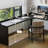 Modern and simple black L-shaped corner desk-2144309091-2144309089