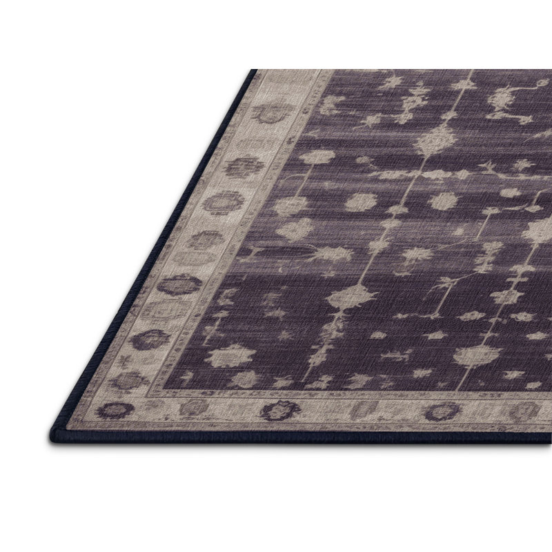 Tapis mauve lavable à la machine, Rectangle 5 pi x 7 pi