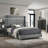 Black 2-Drawer Nightstand Bedside Table