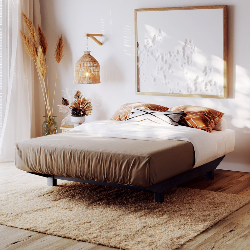 Hardison Bed, European Single (90 x 200 cm), Black Wash
