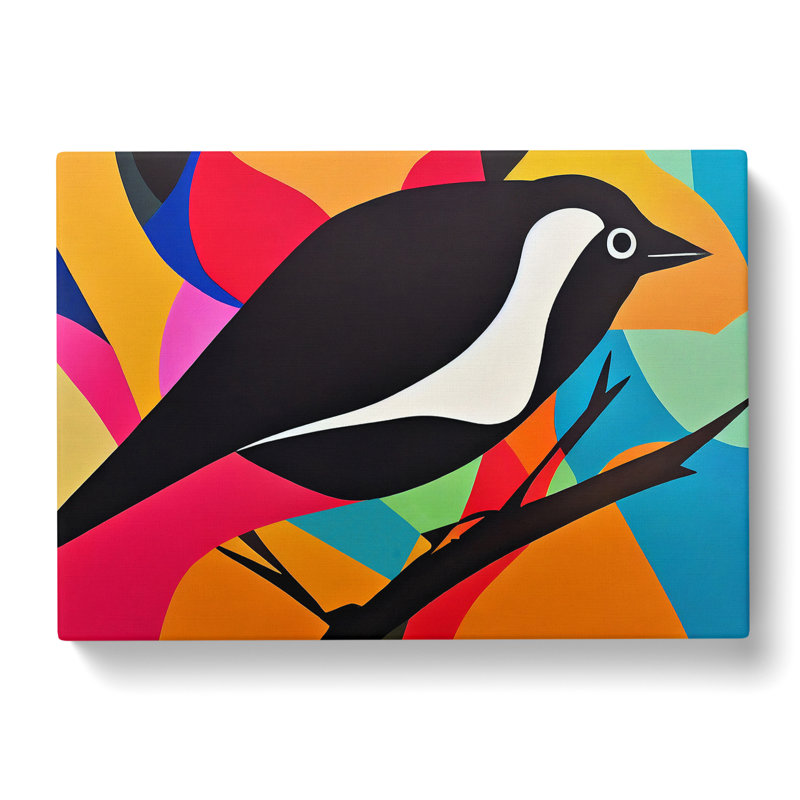 Magpie Bird Abstract Vol.2 - Wrapped Canvas, 35cm H x 50cm W x 3cm D