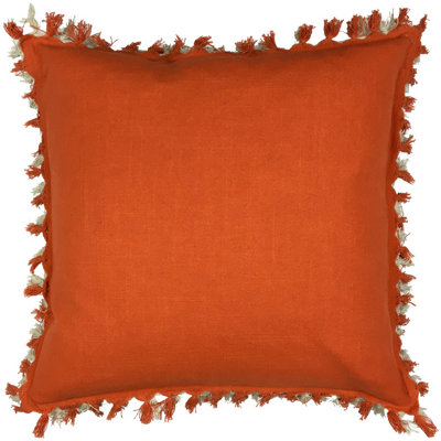 Reversible Tassel Grey Pillow