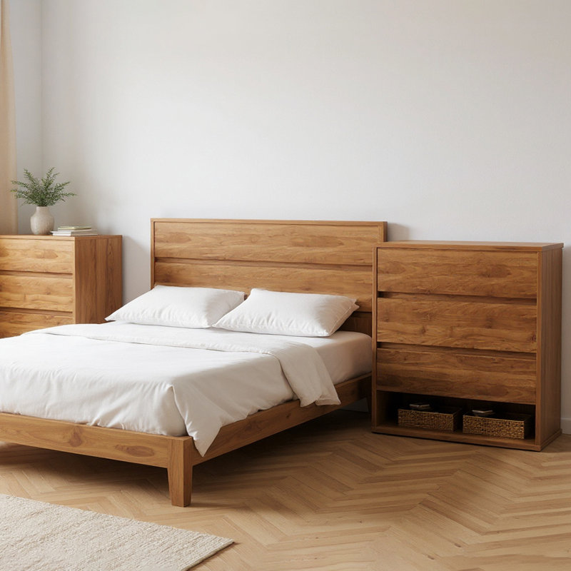 Mid Century Modern Nightstand With 3 Drawers, 30-inch Wide  (set Of 2)