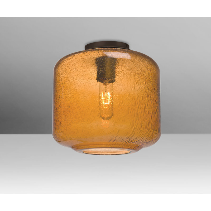 Plafonnier encastré cylindrique simple 9,5 po Spero, Bronze, Ambre