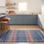 Tapis Thistle moderne minimaliste à bordure géométrique turquoise, rose et crème, lavable à la machine, antidérapant, à poils courts, pour l'intérieur et l'extérieur, adapté aux animaux domestiques, idéal pour le salon, la chambre, la salle à manger, l'entrée, le corridor ou le bureau.-1993007711
