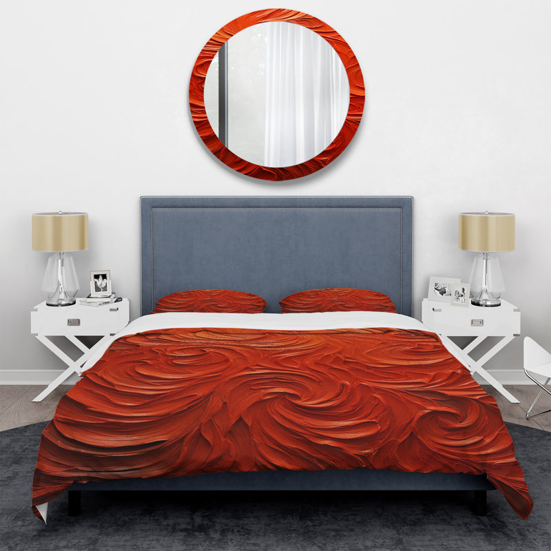 Ensemble de housse de couette Volachic Red Fusion Vector 1 - Tachisme, Housse de couette pour très grand lit et 2 très 