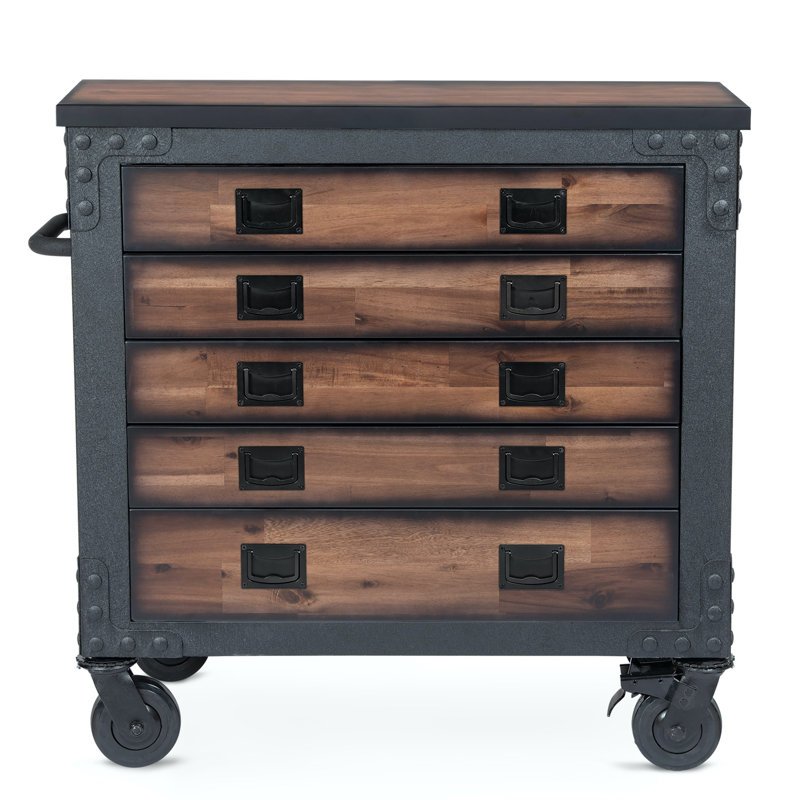 36'' W 5-Drawer Bottom Rollaway Chest with Wheels