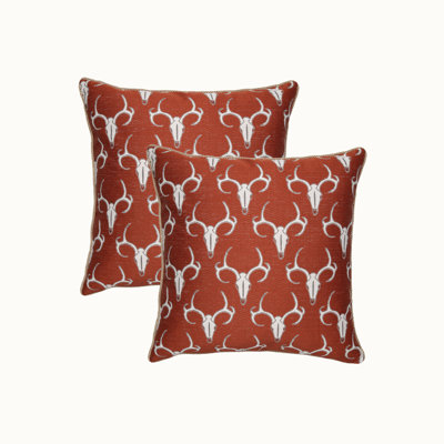 Coussin en bois 22 po x 22 po Antler Housses de coussin à fermeture à glissière seulement, non rembourrées. Ensemble de 2