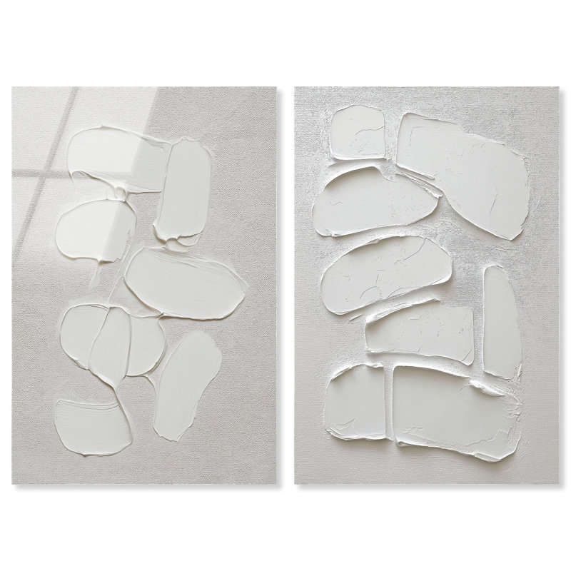 Art abstrait neutre japonais, japonais, japonais, par Art Remedy, H 15 po x l 10 po