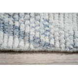 9x12 Blue Hand-Knotted Wool Diamond Chevron Geometric Modern Contemporary Carpet Rug