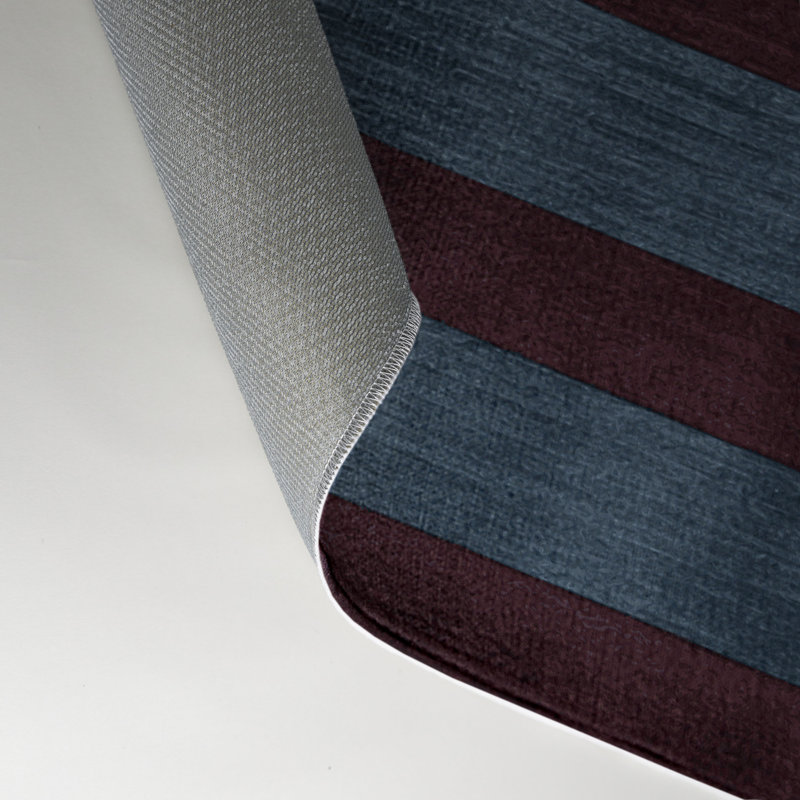 Tapis intérieur / extérieur noir HorizontalStripes, Rectangle 9 pi x 12 pi