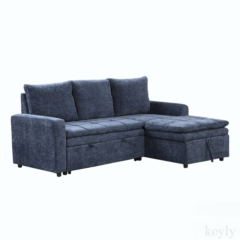 Accoudoirs carrés de 89 po, Polyester bleu