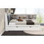 Lit plateforme double en bois avec lit gigogne escamotable, tablettes de rangement et tête de lit à rangement amélioré, blanc-168334831
