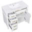Meuble-lavabo élégant et fonctionnel avec lavabo, lavabo simple, 3 tiroirs, 1 tiroir rabattable et fabrication en pin durable-197053343