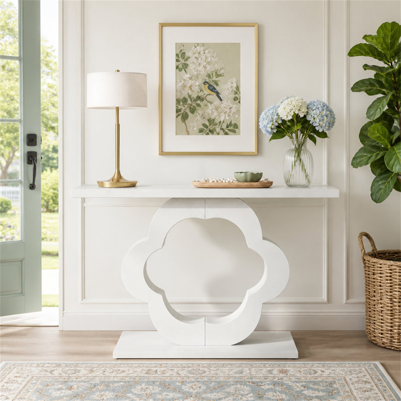 Table console 39,4 ", canapé d'entrée moderne avec base à découpes