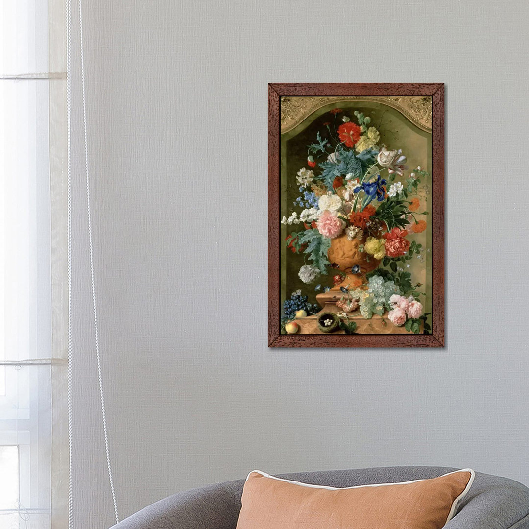 Flowers In A Terracotta Vase, 1736 by Jan Van Huysum - Print on Canvas