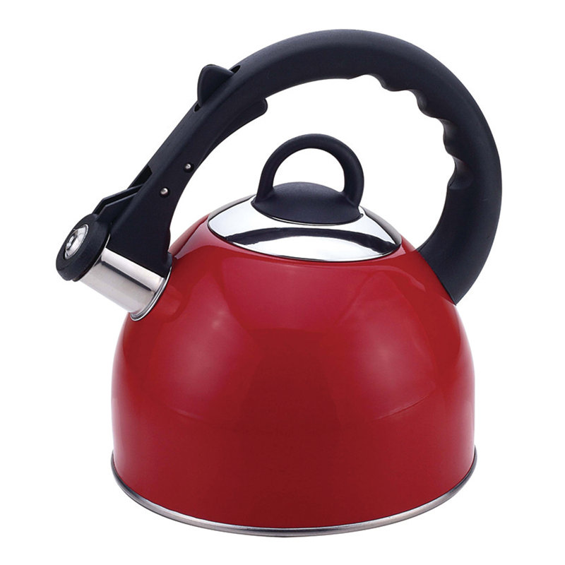Culinaire Edge 2,5 pte Bouilloire pour cuisinière en acier inoxydable, Rouge