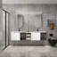 Meuble-lavabo mural 84 po avec lavabo en céramique, 1/2 porte en verre gris, 1 tablette de rangement 84 po-126675087