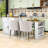 Kitchen Island with Extendable Dining Table, Built-in Charging Station and Lockable Wheels-105502193