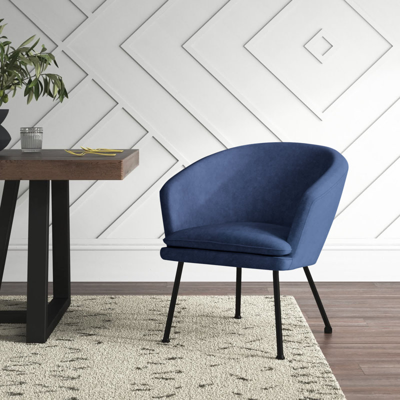 Bohanan Upholstered Barrel Chair, Blue