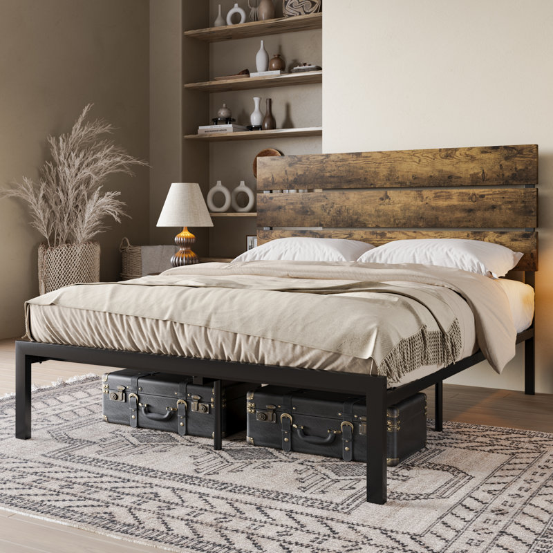 Rylann Slat Bed, Queen, Dark Brown