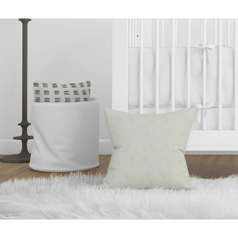 Coussin Earthy Embrace, H 16 po x l 16 po, Géométrique vert clair