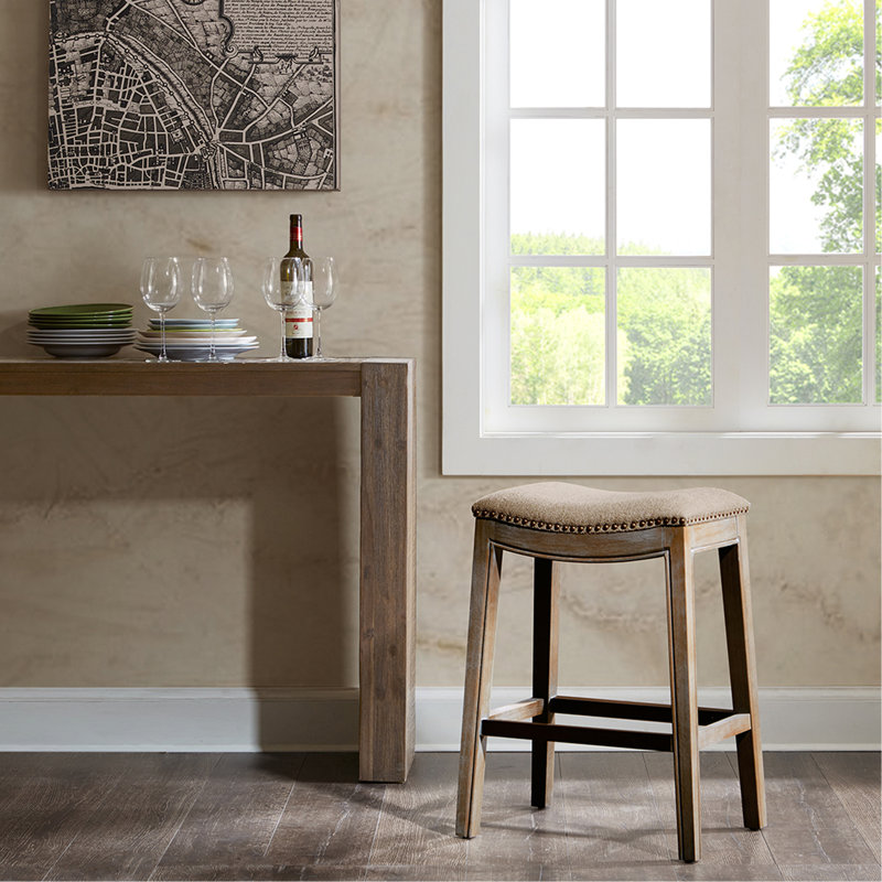 Saddle Counter Stool, Wood