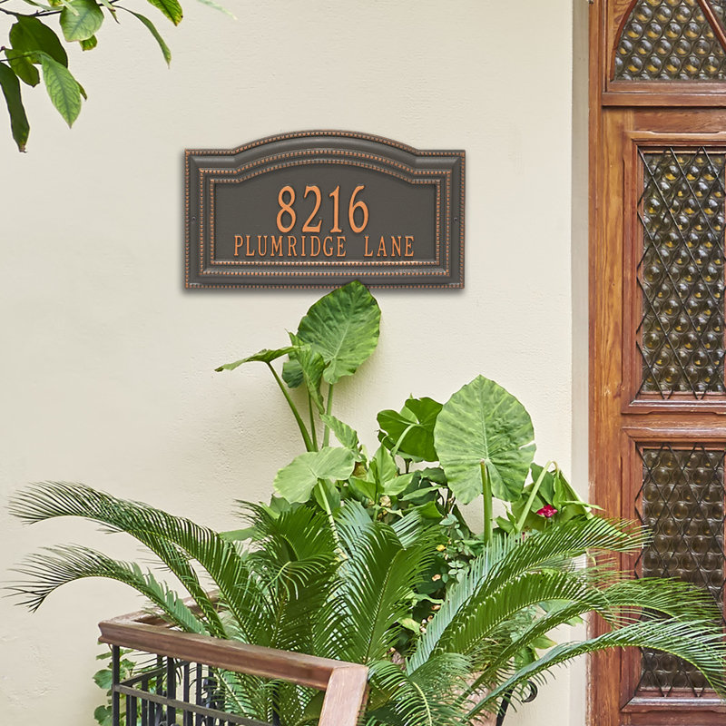 Signature Series 2-Line Wall Address Plaque, Forged Copper, Copper, Yes