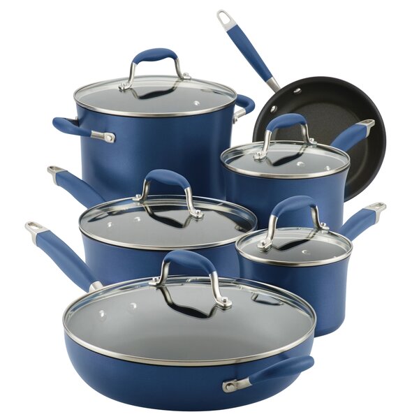 Anolon Advanced Hard-Anodized Nonstick Cookware Set, 11-Piece & Reviews