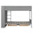 Twin over Twin Bunk Bed with Drawers & Multi-Layer Storage Cabinet – Space-Saving Solid Wood, Gray-1126977662-1126977663