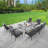 Outdoor 10-Piece Metal Loveseat Conversation Set-1127057416