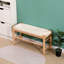Banc de rangement en corde et bois Kerwin