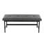 Banc en métal noir et similicuir gris-1944534714