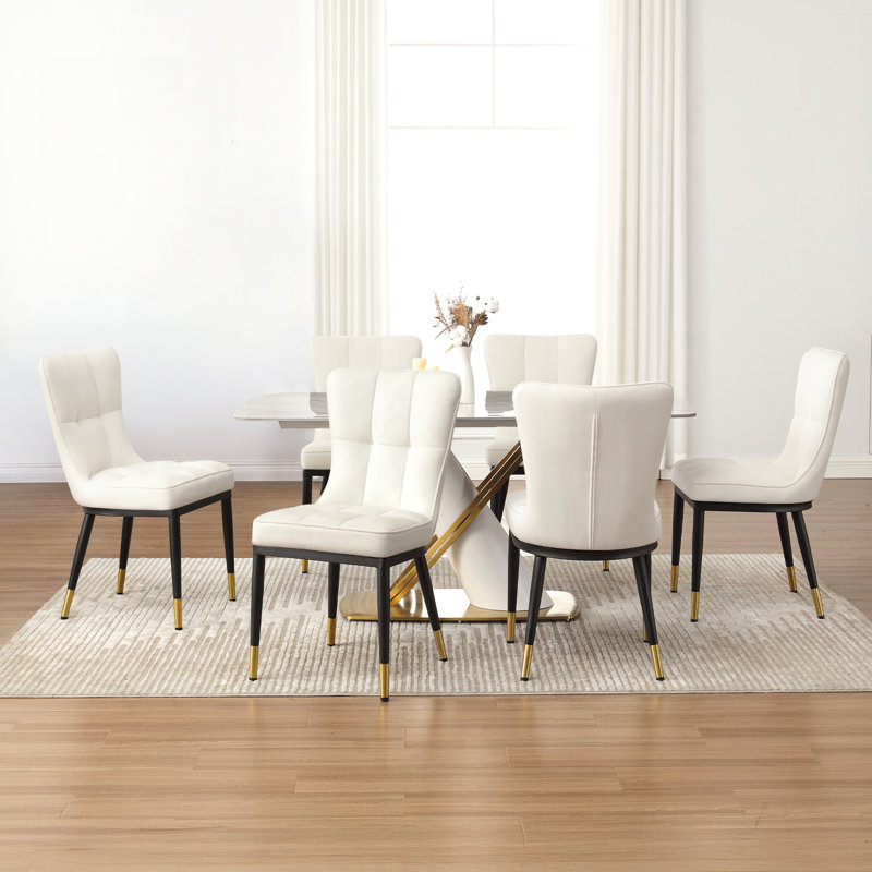 Guitierrez Velvet Upholstered Parsons Chair, Cream