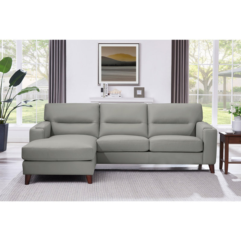 Elm Leather Sectional with Left Chaise