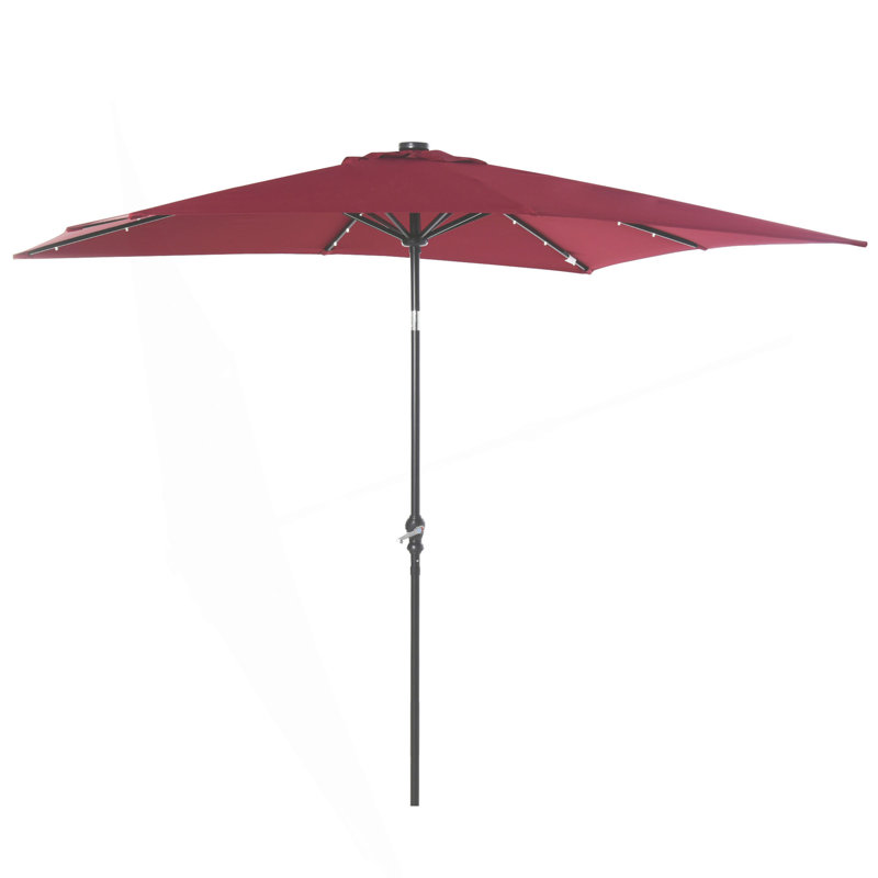 Parasol solaire Sun, parasol de patio éclairé, Rouge