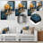 Abstract Teal And Gold Geometry Cityscape II - Geometric Metal Wall Art-1555842921