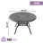 5-Piece Patio Dining Set, 48.03" Round Dining Table with Umbrella Hole & 4 Stackable Chairs with Blue Cushions-1570413632-1570413636