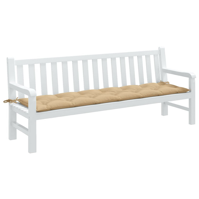 Ebern Designs Garden Bench Cushion 2.8" Fabric, 78.7" W x 19.7" D, Melange Beige