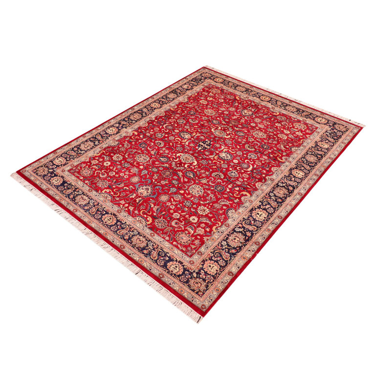 Tapis de style oriental rectangulaire en laine fait à la main 6 pi 2 po x 9 pi 2 po Palomino
