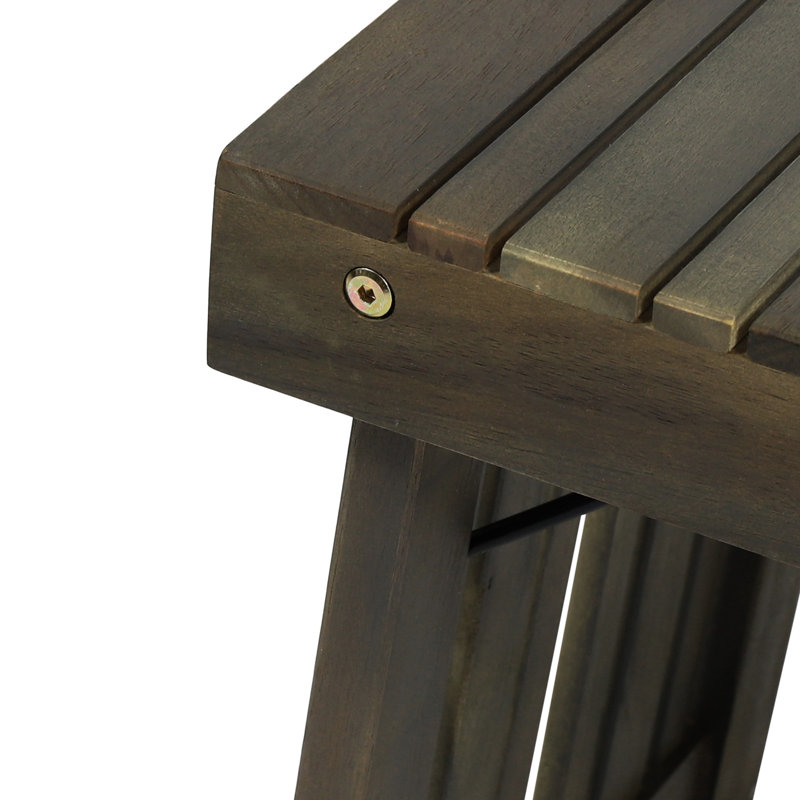 Table d'appoint grise en bois gris avec lattes pliables, pliable, l 21,4 po x P 13,45 po 15,98H