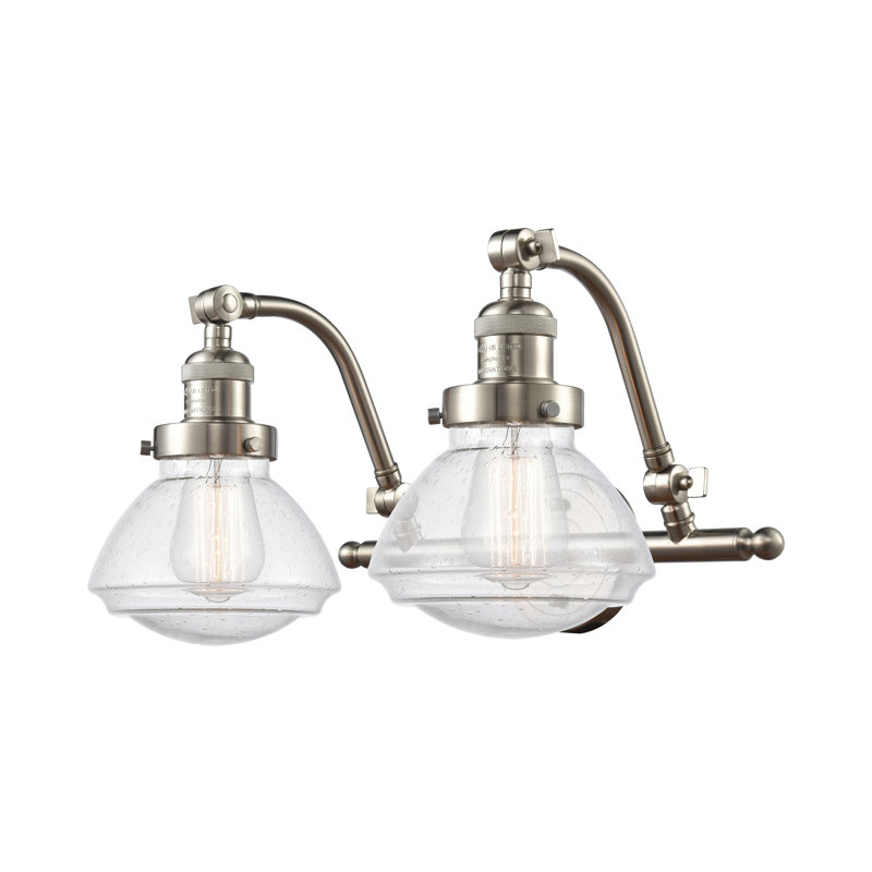 Éclairage pour salle de bain 2 lumières Chesterville, Ampoule DEL 6 watts Vinage, Grainé, Nickel satiné brossé