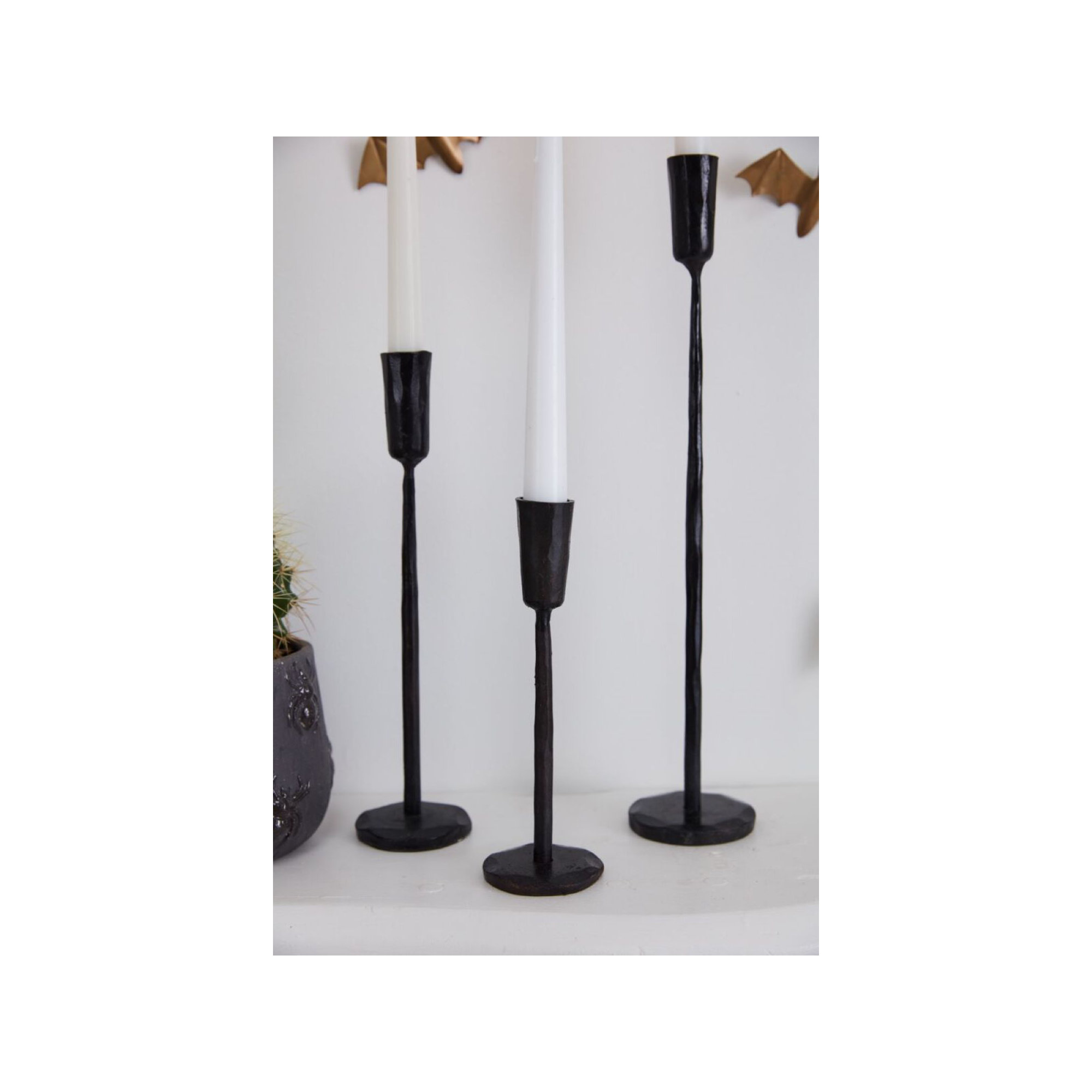 8" Metal Tabletop Candlestick, 8'' H X 2.5'' W X 2.5'' D
