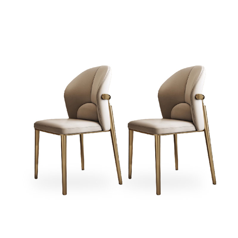 Chaise de salle à manger moderne et simple en cuir ultra fin