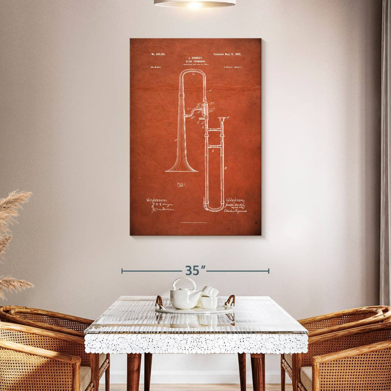 Slide Trombone Lachaka orange, H 48 po x l 32 po