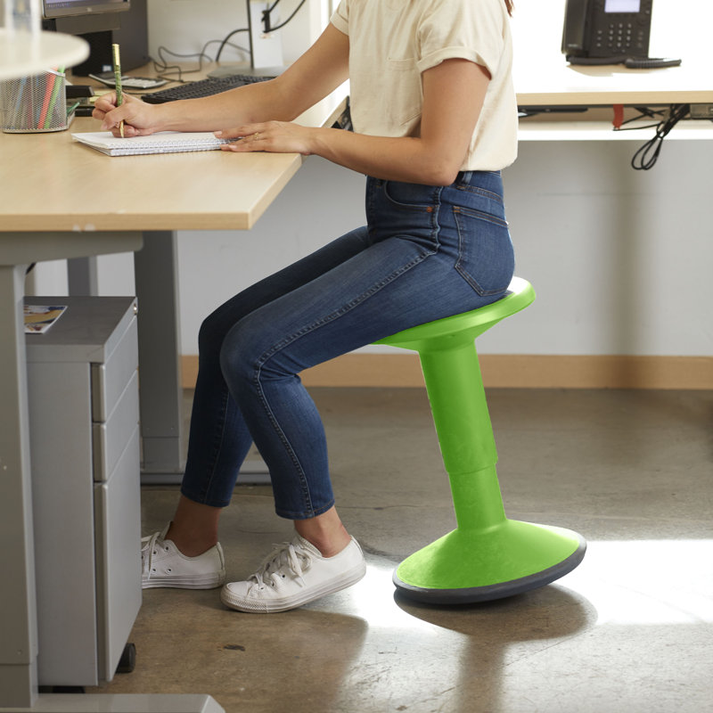 Grassy Green Adjustable Height Wobble Stool for Active Seating