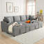 Canapé-lit modulaire convertible de 109 po - configurations en U / L, canapé-lit, ports USB et repose-pieds de rangement en chenille-1688195537