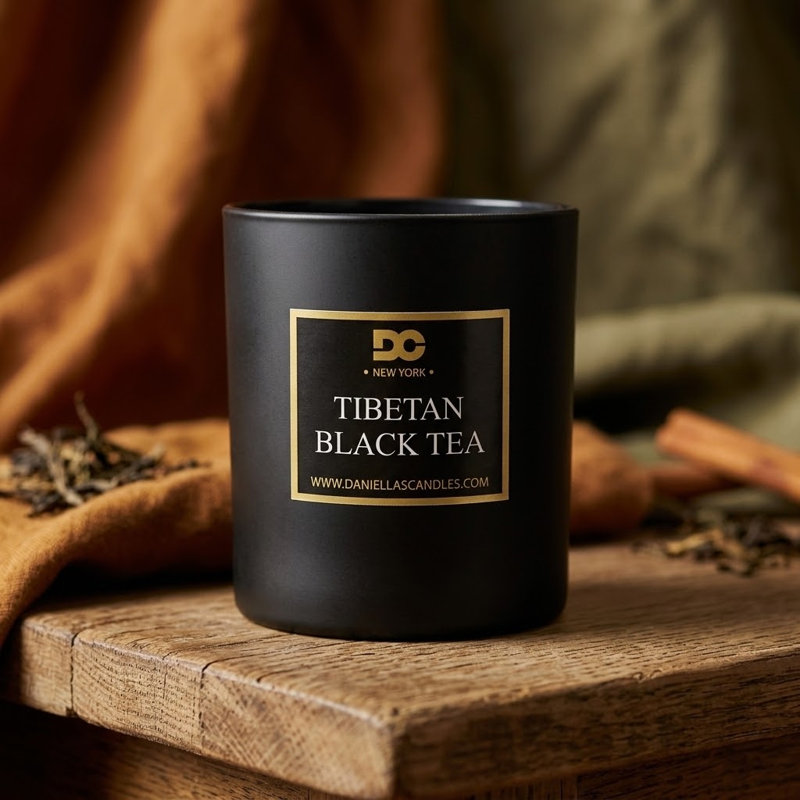 Bougie parfumée thé noir tibétain, cire de soja naturelle, durée de combustion de 50 heures