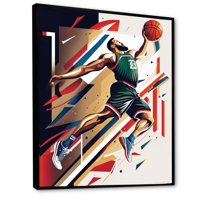 Décoration murale Basketball Slam Dunk - Sport Basketball, H 32 po x l 24 po x P 1 po, Noir